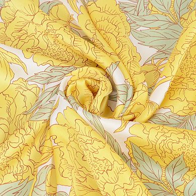Womens Floral Print Square Scarf Lightweight Satin Versatile Styling Fashion Accessory