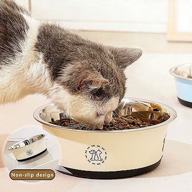 Stainless Steel Dog Bowls with Non Slip Base Easy Clean Design