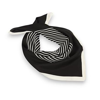 Womens Square Scarf Geometric Stripe Design Lightweight Versatile Fashion Accessory