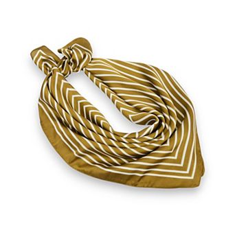 Womens Square Scarf Geometric Stripe Design Lightweight Versatile Fashion Accessory