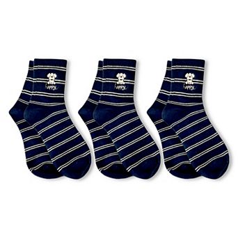 Womens Cotton Blend Crew Socks 3 Pair Soft Ribbed Knit Casual Everyday Socks