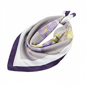Womens Floral Print Lightweight Stain Square Scarf for Neck Hair Handbag Styling