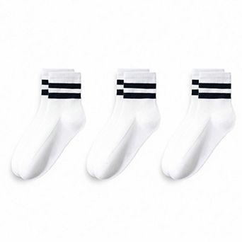 Womens Cotton Blend Crew Socks 3 Pair Pack Soft Ribbed Casual Everyday Fit