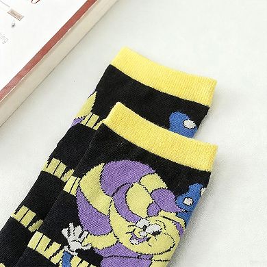 Womens Crew Socks 2 Pair Pack Soft Knit Fun Pattern Casual Socks