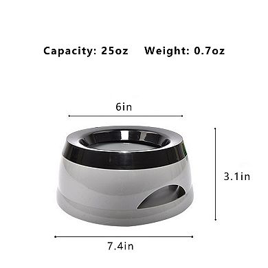 Non Spill Dog Water Bowl with Floating Disk 25 oz Car Travel Pet Water Bowl