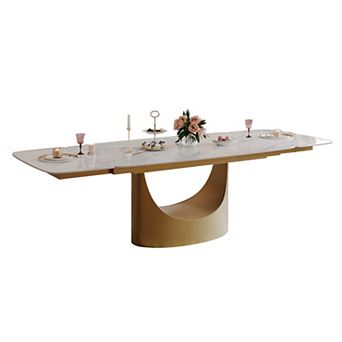 Modern Extendable Dining Room Table - 63" to 94.5" Extendable Dining Room Table for 6-12