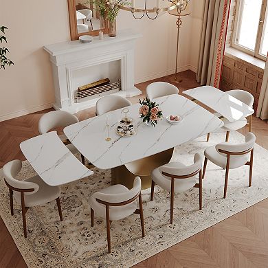 Modern Extendable Dining Room Table - 63" to 94.5" Extendable Dining Room Table for 6-12