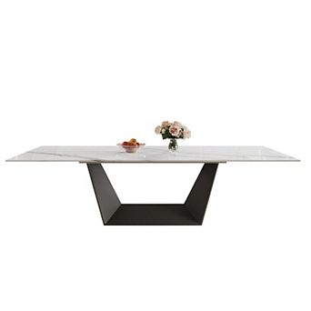 Modern Expandable Dining Table - 63" to 95" Extendable Dining Room Table for 6-12