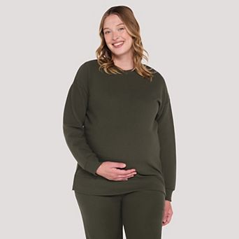 Maternity Motherhood® Side Zip Knit Crewneck Top