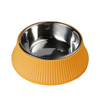 Stainless Steel Dog Bowl with Non-Slip Base, Square Feeding Bowl for Food and Water