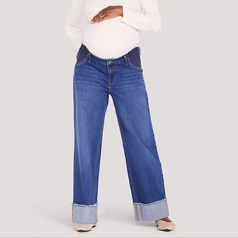 Maternity Motherhood® Wide Leg Turn Up Hem Jeans