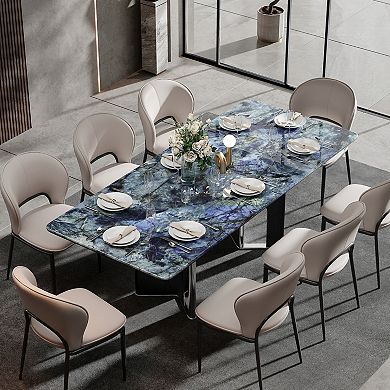 78" Modern Dining Table for 8-10, Rectangle Kitchen Table