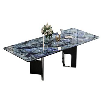 78" Modern Dining Table for 8-10, Rectangle Kitchen Table