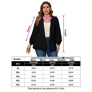 Womens Plus Size Business Casual Coats for Work Long Sleeve Suit Jackets