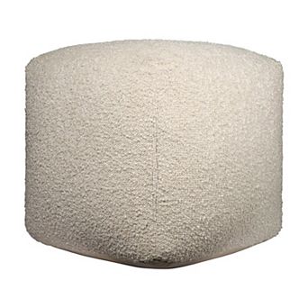 HomeRoots 18" Polyester Cube Outdoor Pouf Ottoman