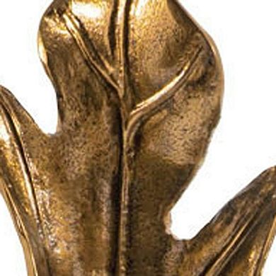 HomeRoots 26" Antiqued Gold And White Aluminum And Marble Leaf Tabletop Sculpture