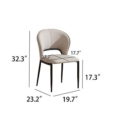 Modern Dining Chairs Set of 2,PU Leather Kitchen Chairs with Back