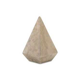 HomeRoots 4" Natural Solid Wood Pyramid Decorative Sculpture