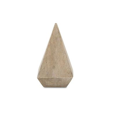 HomeRoots 4" Natural Solid Wood Pyramid Decorative Sculpture