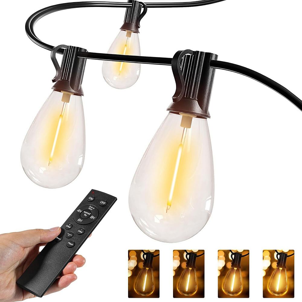 Ollny 30FT S11 Outdoor Patio Lights (15 Bulbs, IP45 Waterproof ...