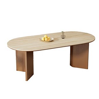 71" Oval Dining Table for 6, Mid Century Modern Dining Table