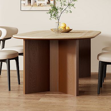 71" Oval Dining Table for 6, Mid Century Modern Dining Table