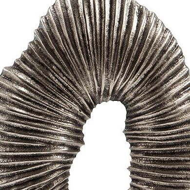 HomeRoots 17" Silver And White Aluminum And Marble Tabletop Sculpture