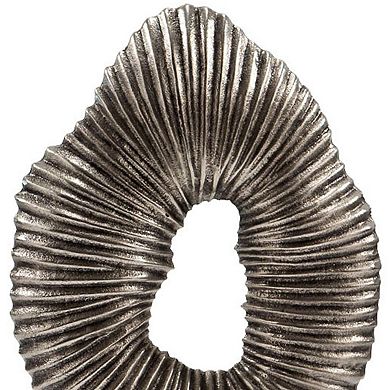 HomeRoots 17" Silver And White Aluminum And Marble Tabletop Sculpture