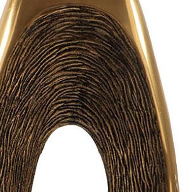 HomeRoots 19" Gold And White Aluminum And Marble Abstract Tabletop Sculpture