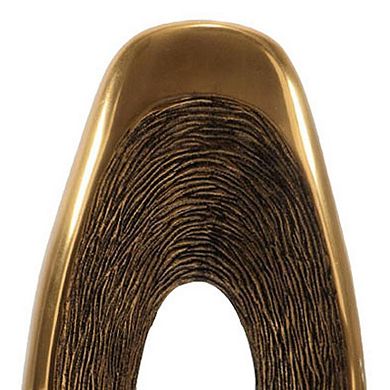 HomeRoots 19" Gold And White Aluminum And Marble Abstract Tabletop Sculpture