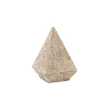 HomeRoots 3" Brown Solid Wood Pyramid Decorative Sculpture