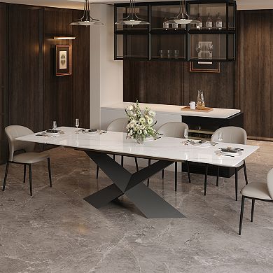 Extendable Dining Table for 6-12, Modern Extendable Dining Room Table