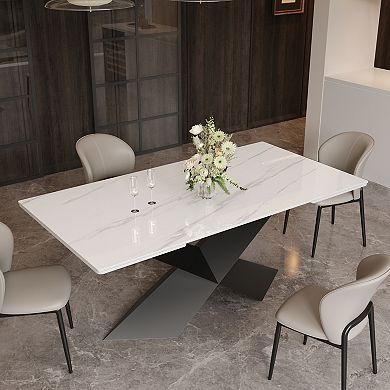 Extendable Dining Table for 6-12, Modern Extendable Dining Room Table