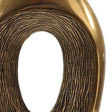 HomeRoots 16" Gold And White Aluminum And Marble Abstract Tabletop Sculpture