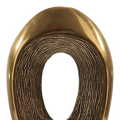 HomeRoots 16" Gold And White Aluminum And Marble Abstract Tabletop Sculpture