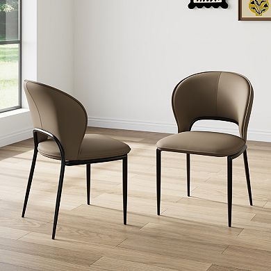 Modern Dining Chair Sets, PU Leather Kitchen Chairs with Backrest