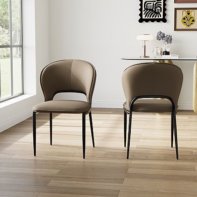 Modern Dining Chair Sets, PU Leather Kitchen Chairs with Backrest