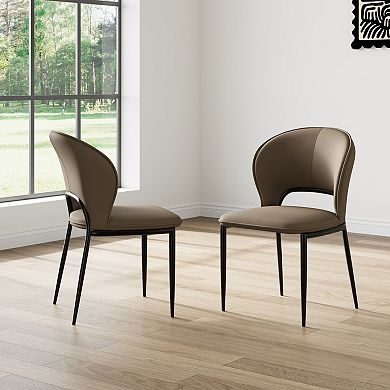 Modern Dining Chair Sets, PU Leather Kitchen Chairs with Backrest