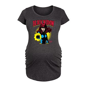 Maternity Marvel Black Widow Comic Portrait Graphic Tee