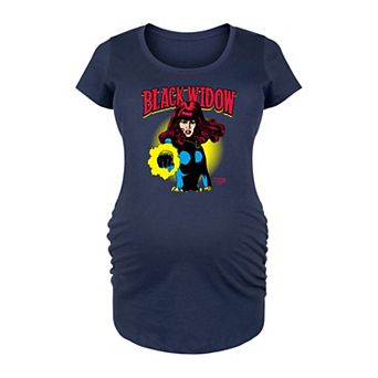 Maternity Marvel Black Widow Comic Portrait Graphic Tee