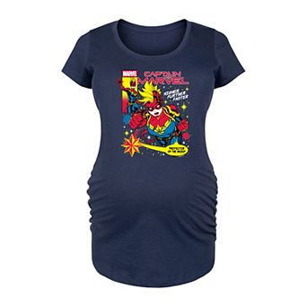 Maternity Marvel Captain Marvel Comic Cover Graphic Tee