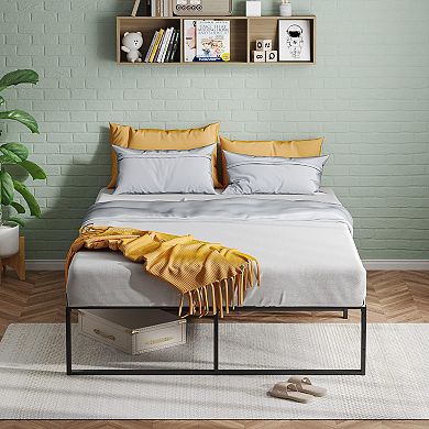 Bed Frame Platform, Ultra Sturdy Metal Full BedFrame with 3 in 1 Steel Support