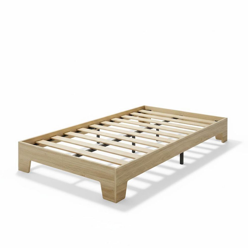 Wood Platform Bed Frame, Wooden Bed Frame Without Headboard, Noise-Free ...