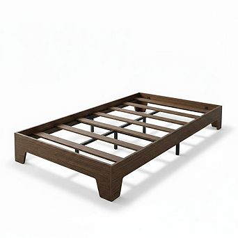 Wood Platform Bed Frame, Wooden Bed Frame Without Headboard, Noise-Free,Strudy Wood Slat