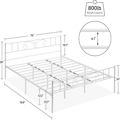 Bed Frames for Kids, Metal Bed Frame with Headboard & Footboard