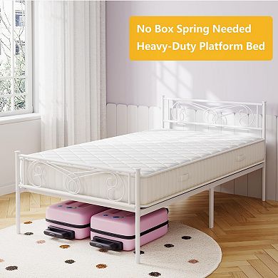 Bed Frames for Kids, Metal Bed Frame with Headboard & Footboard