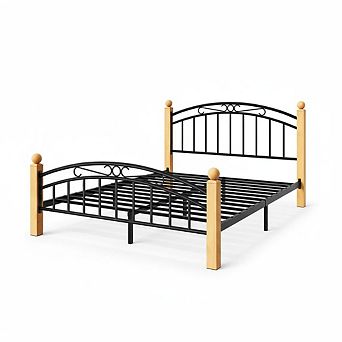 Bed Frame with Headboard,Classic Metal Platform Bed Frame Mattress Foundation with Under Storage