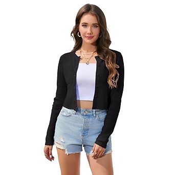 Womens Sweaters Long Sleeve Knit Cardigan Lightweight Crewneck Button Down Loose Casual Sweaters