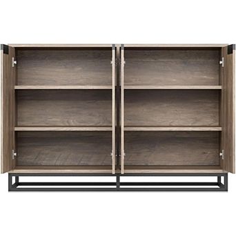Modern 55" Sideboard Buffet Cabinet 4 Doors, Adjustable Shelves, Storage Credenza,