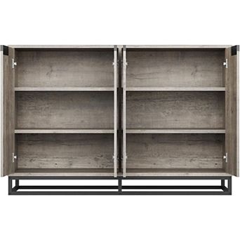 Modern 55" Sideboard Buffet Cabinet 4 Doors, Adjustable Shelves, Storage Credenza,